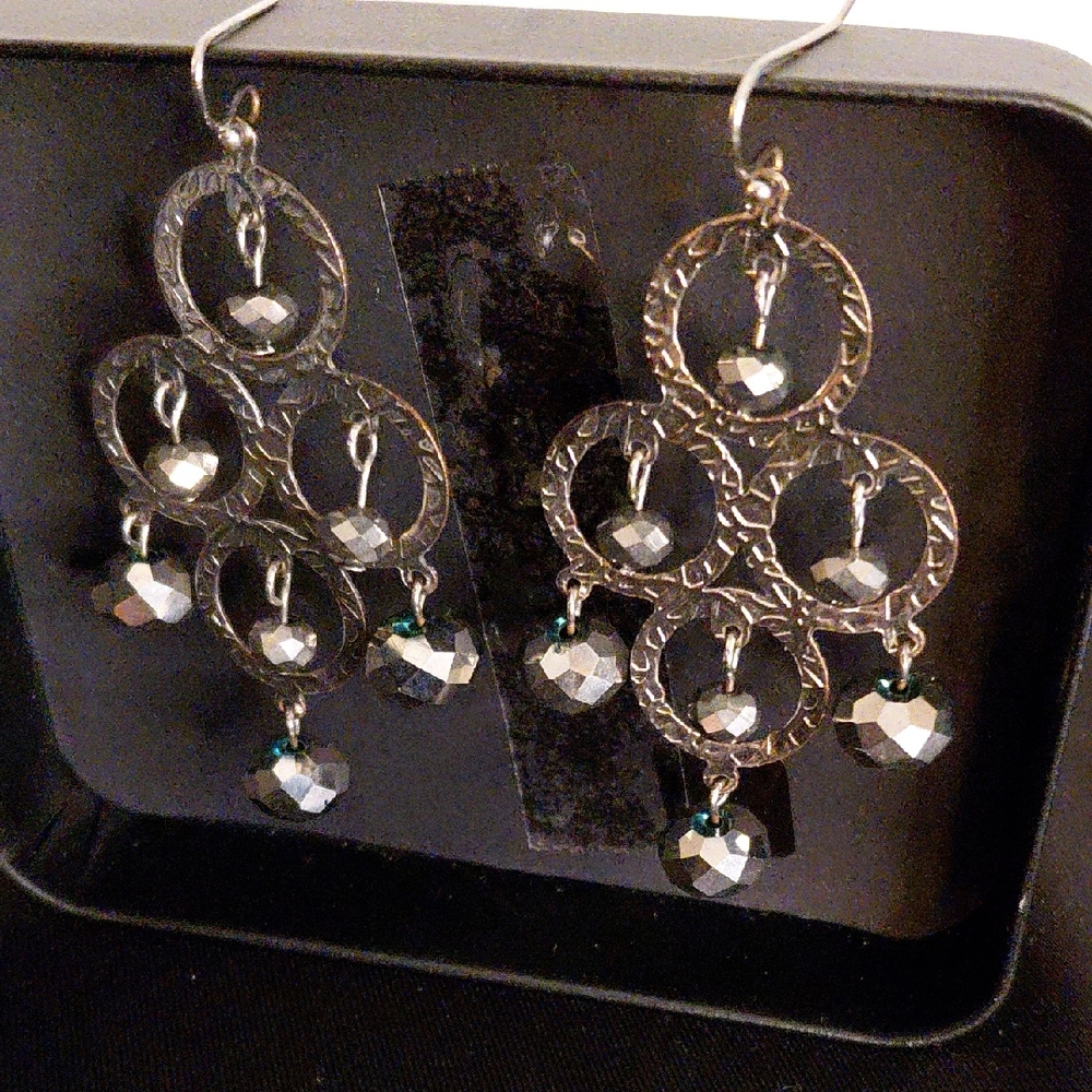 Elegant Silver Chandelier Earrings